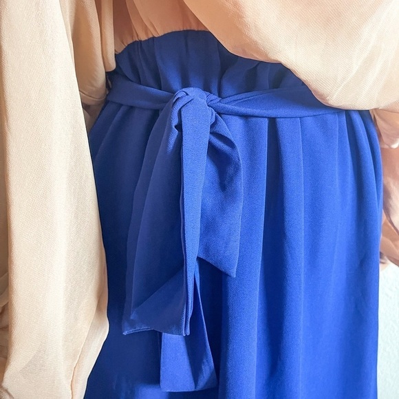 Lush Cold Shoulder Sheer Long Sleeve Dress, Size L - Picture 3 of 12